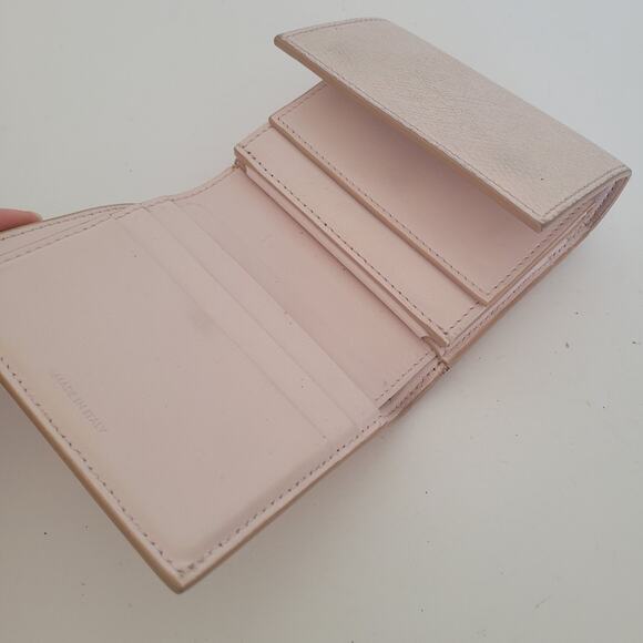 Celine Trifold Compact Wallet Light Pink Leather Small Card Bill Coin Holder - Picture 4 of 14